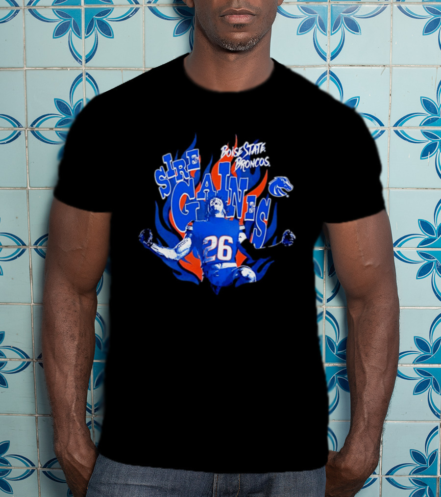 Boise State Broncos Sire Gaines NCAA Football 26 Flame T-Shirt