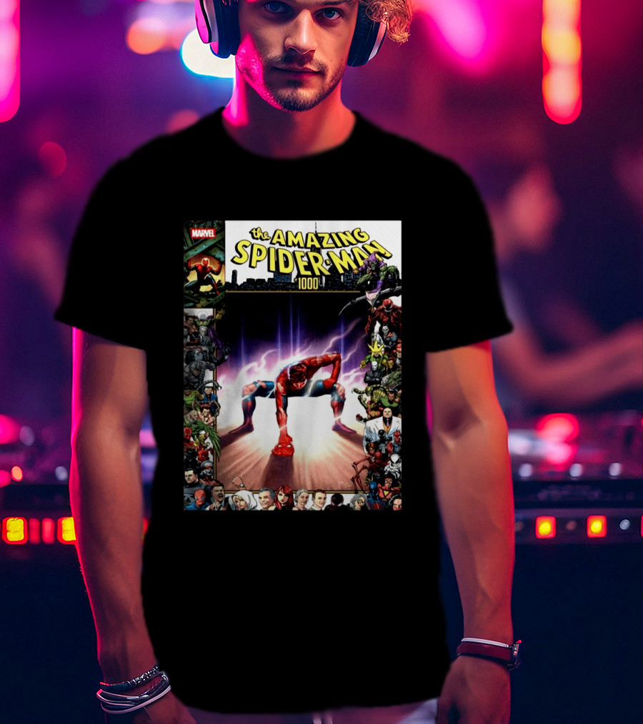 The Amazing Spider Man 1000 Cover Marvel Crossover Featuring Iconic Heroes And Villains T-Shirt