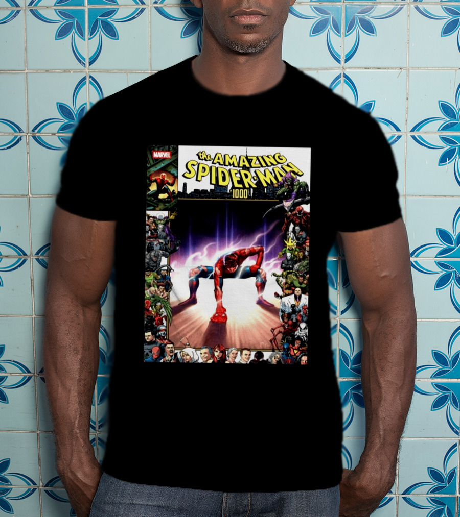 The Amazing Spider Man 1000 Cover Marvel Crossover Featuring Iconic Heroes And Villains T-Shirt