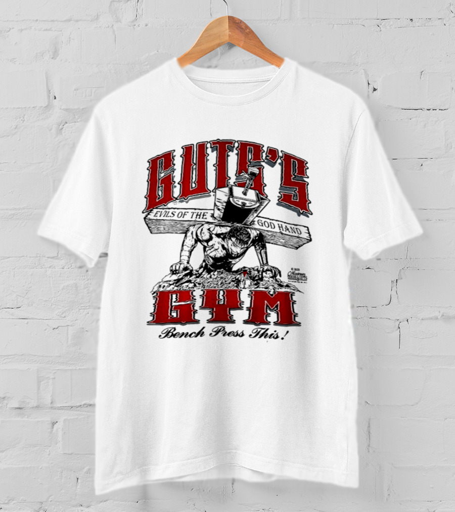 Guts's Evils Of The God Hand Gym Bench Press This All Pain No Gain Berserk 2 Sided T-Shirt