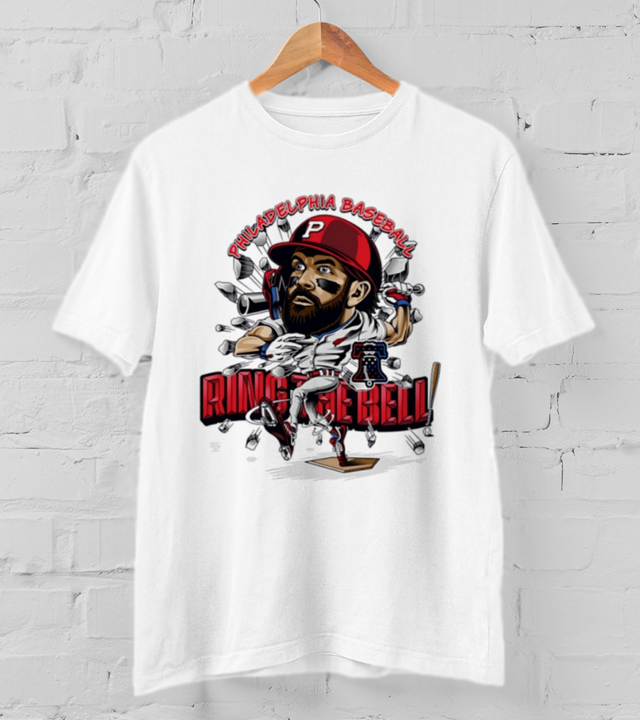 Bryce Harper Philadelphia Baseball Ring The Bell Caricature T-Shirt