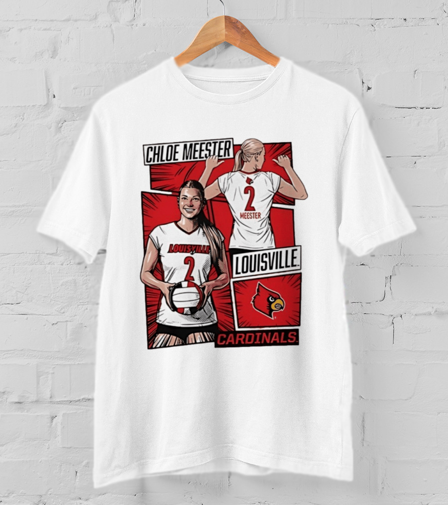 Chloe Meester Louisville Cardinals Volleyball Comic Book T-Shirt