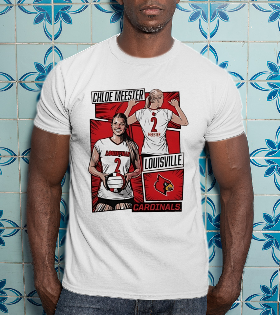 Chloe Meester Louisville Cardinals Volleyball Comic Book T-Shirt