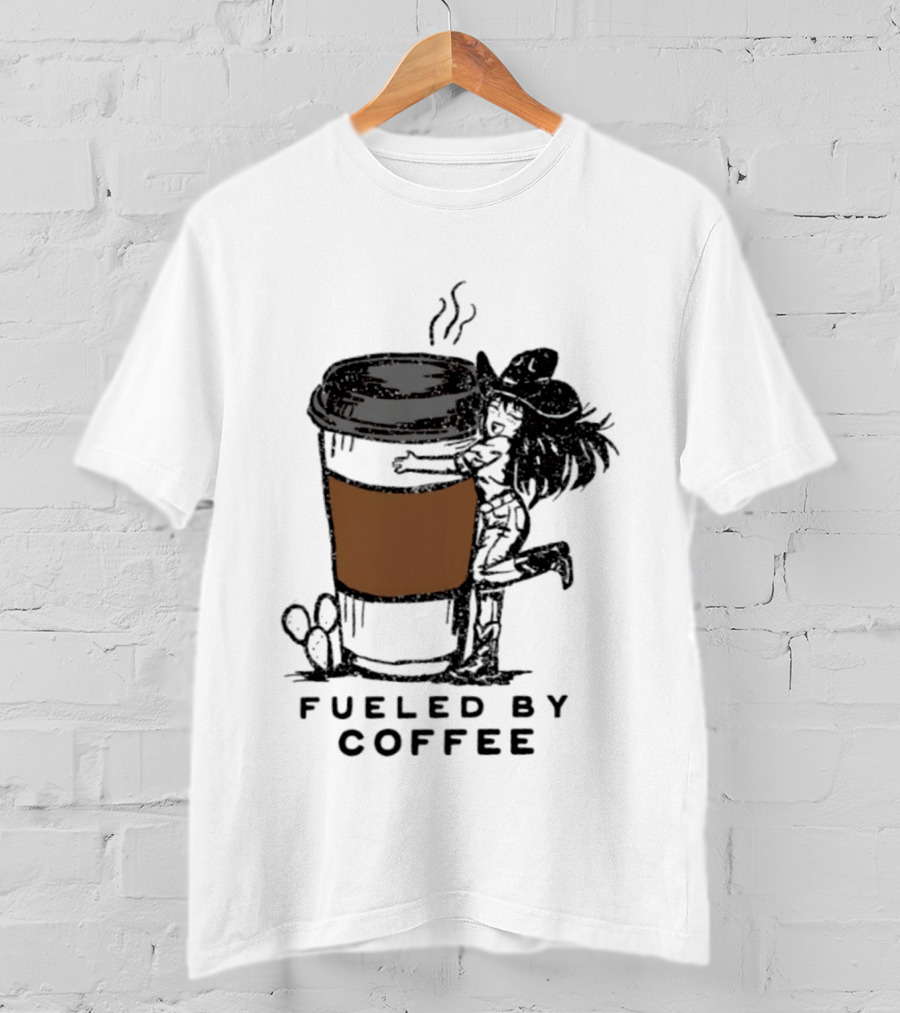 Fueled By Coffee Cowgirl Caffeine Western Rodeo Vibes T-Shirt