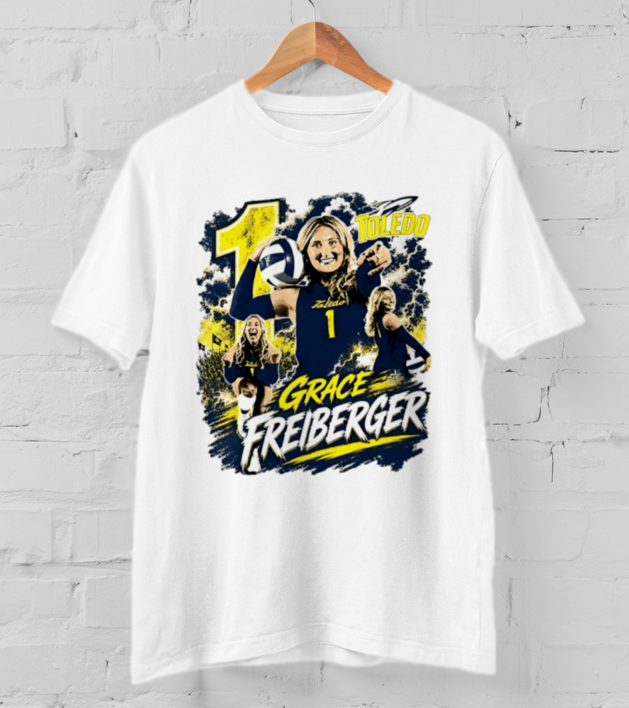 Grace Freiberger Toledo Rockets Volleyball NCAA Number 1 T-Shirt
