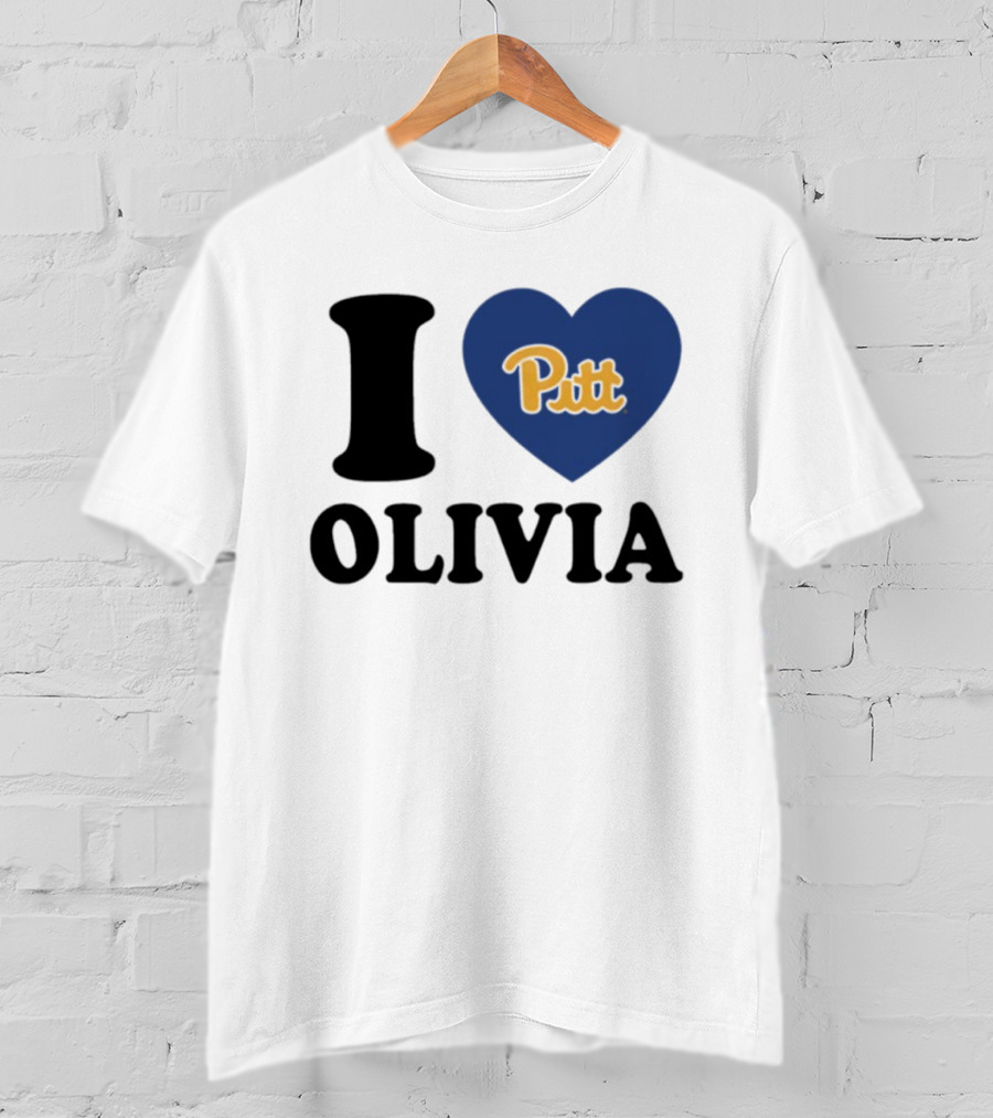 I Love Olivia Pitt Panthers Heart Logo Pittsburgh T-Shirt