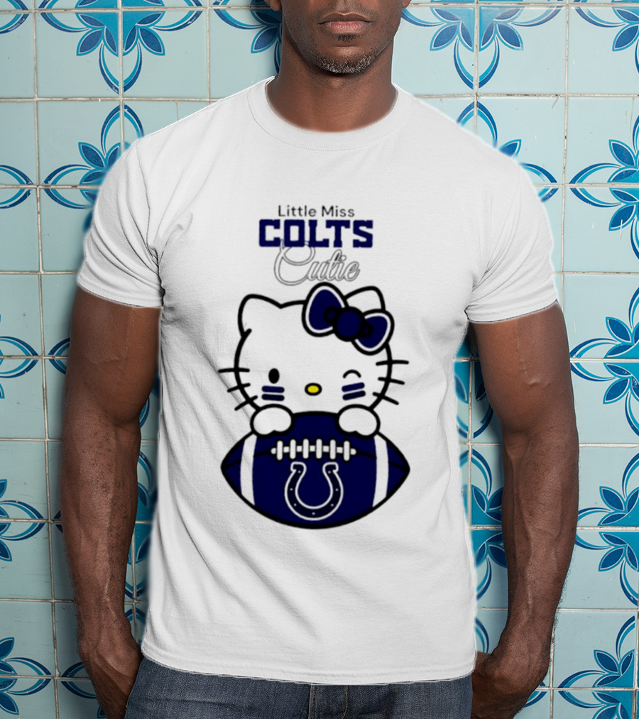 Indianapolis Colts X Hello Kitty Little Miss Colts Cutie Football 2026 Season T-Shirt