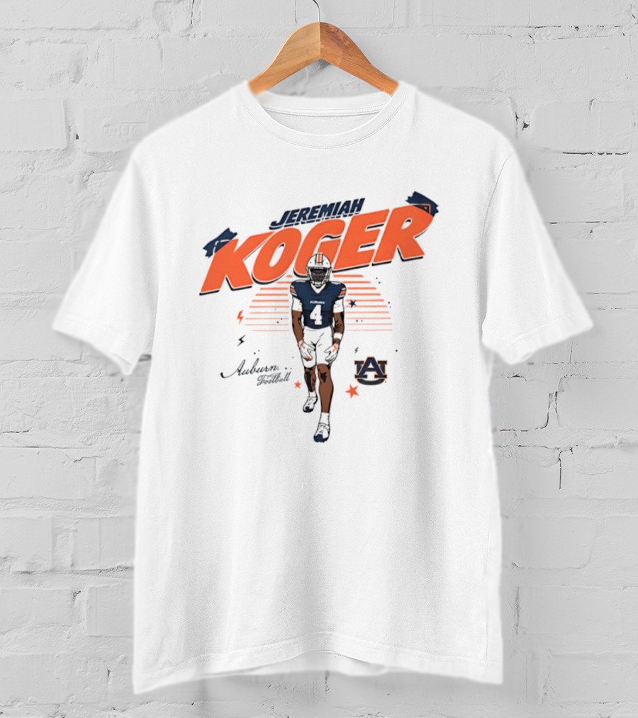 Jeremiah Koger Auburn Tigers NCAA Football Number 4 Helmet Sports Star T-Shirt