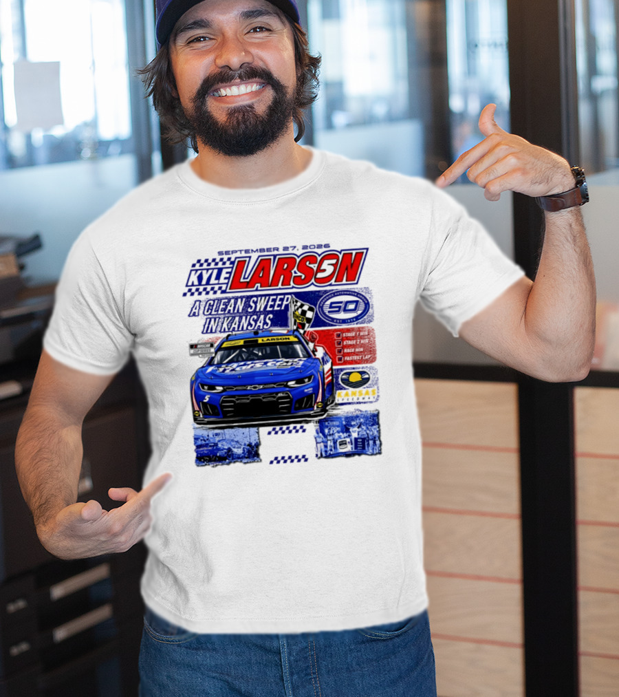 Kyle Larson A Clean Sweep In Kansas September 17 2026 T-Shirt