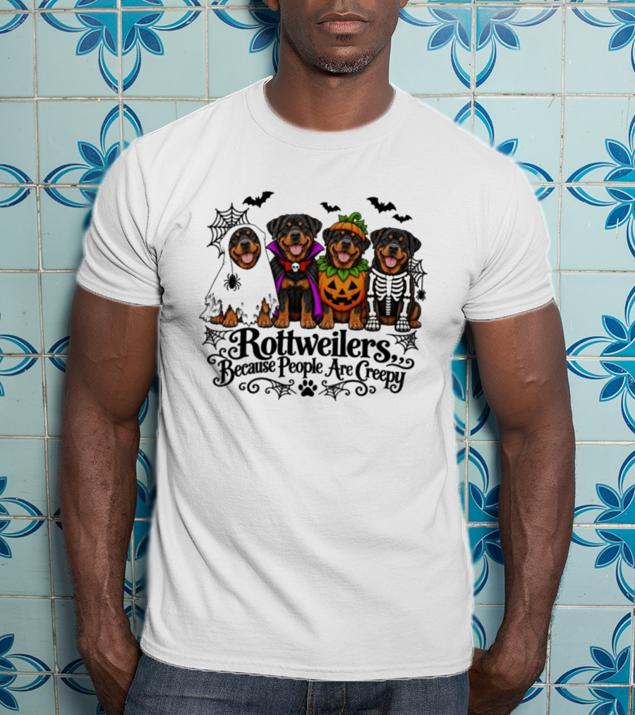 Rottweilers Halloween Costumes Because People Are Creepy T-Shirt