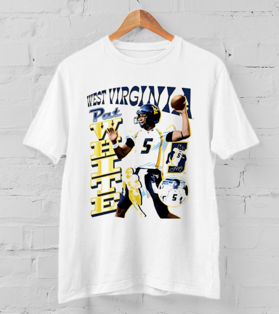 West Virginia Pat White NCAA Football Player Number 5 T-Shirt