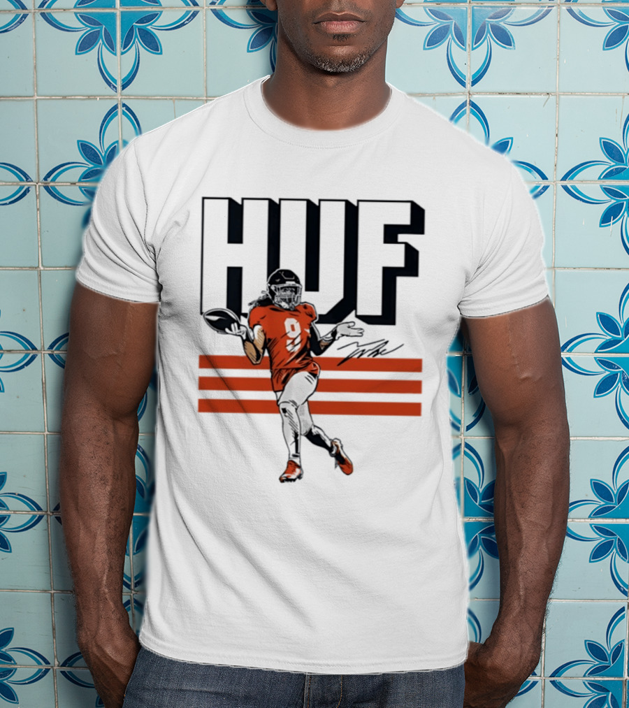 Talanoa Hufanga HUF Football Number 9 Denver Broncos T-Shirt