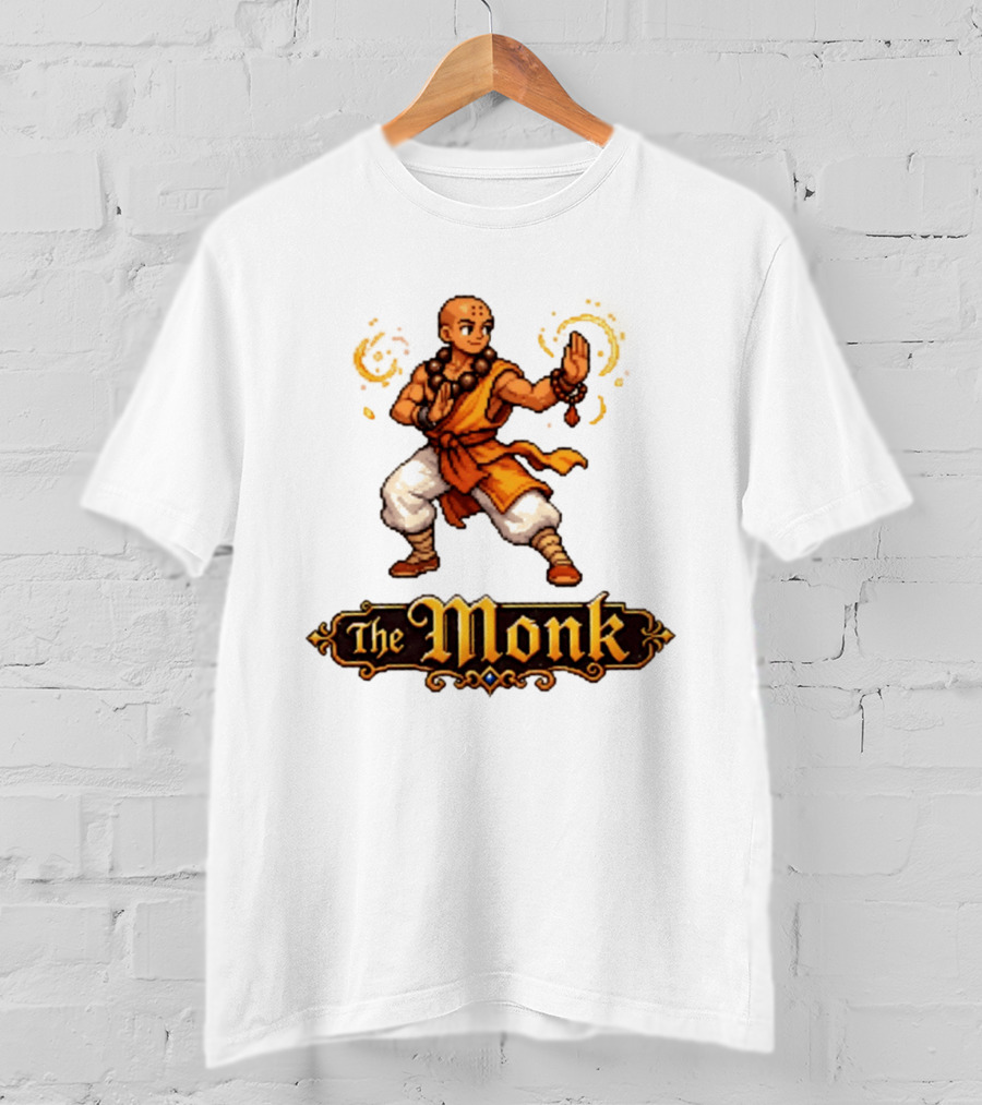 The Monk Pixel Fantasy Martial Arts T-Shirt