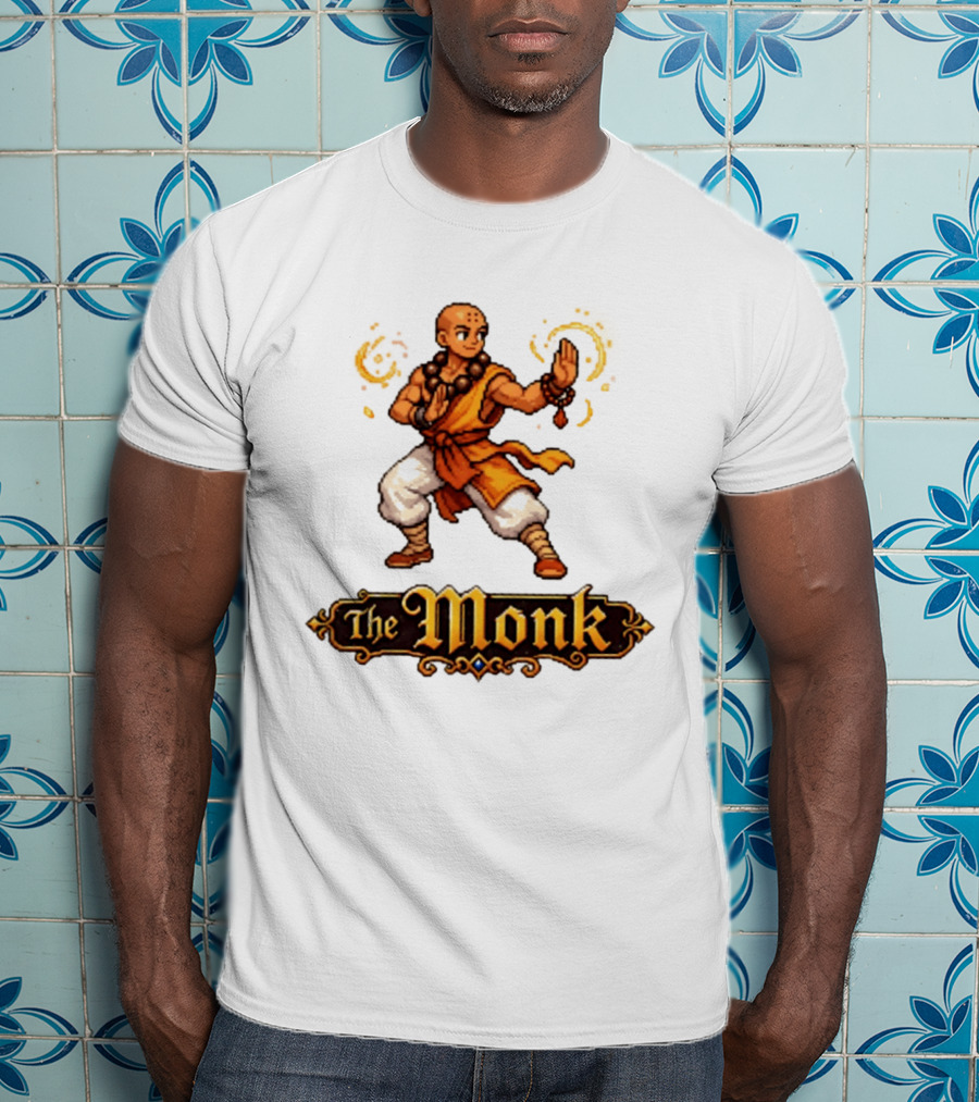 The Monk Pixel Fantasy Martial Arts T-Shirt