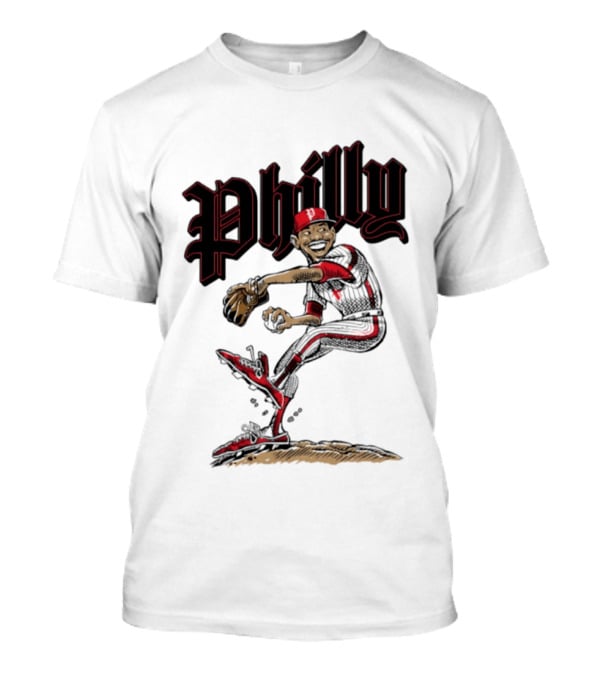 Philly Baseball Player Caricature T-Shirt