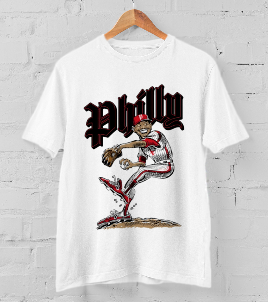 Philly Baseball Player Caricature T-Shirt