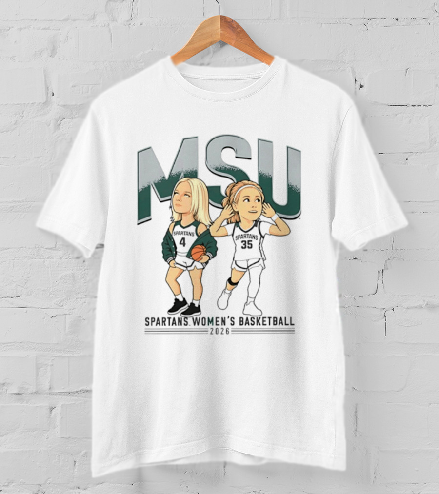 Theryn Hallock Kennedy Blair MSU Spartans Women's Basketball 2023 Caricature T-Shirt