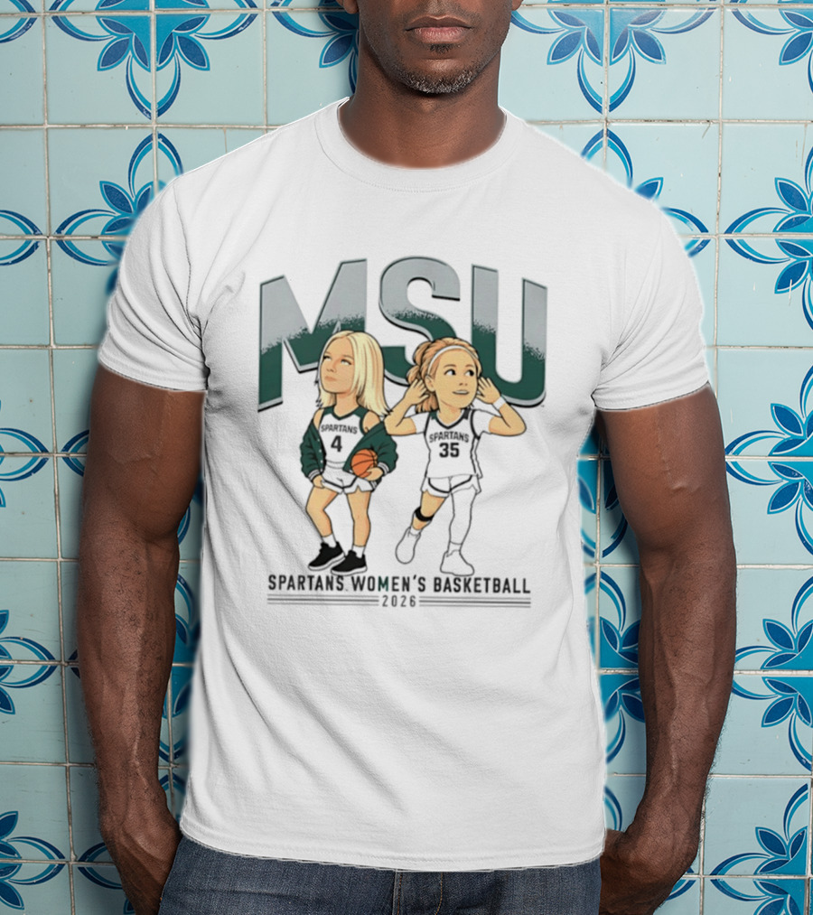 Theryn Hallock Kennedy Blair MSU Spartans Women's Basketball 2023 Caricature T-Shirt