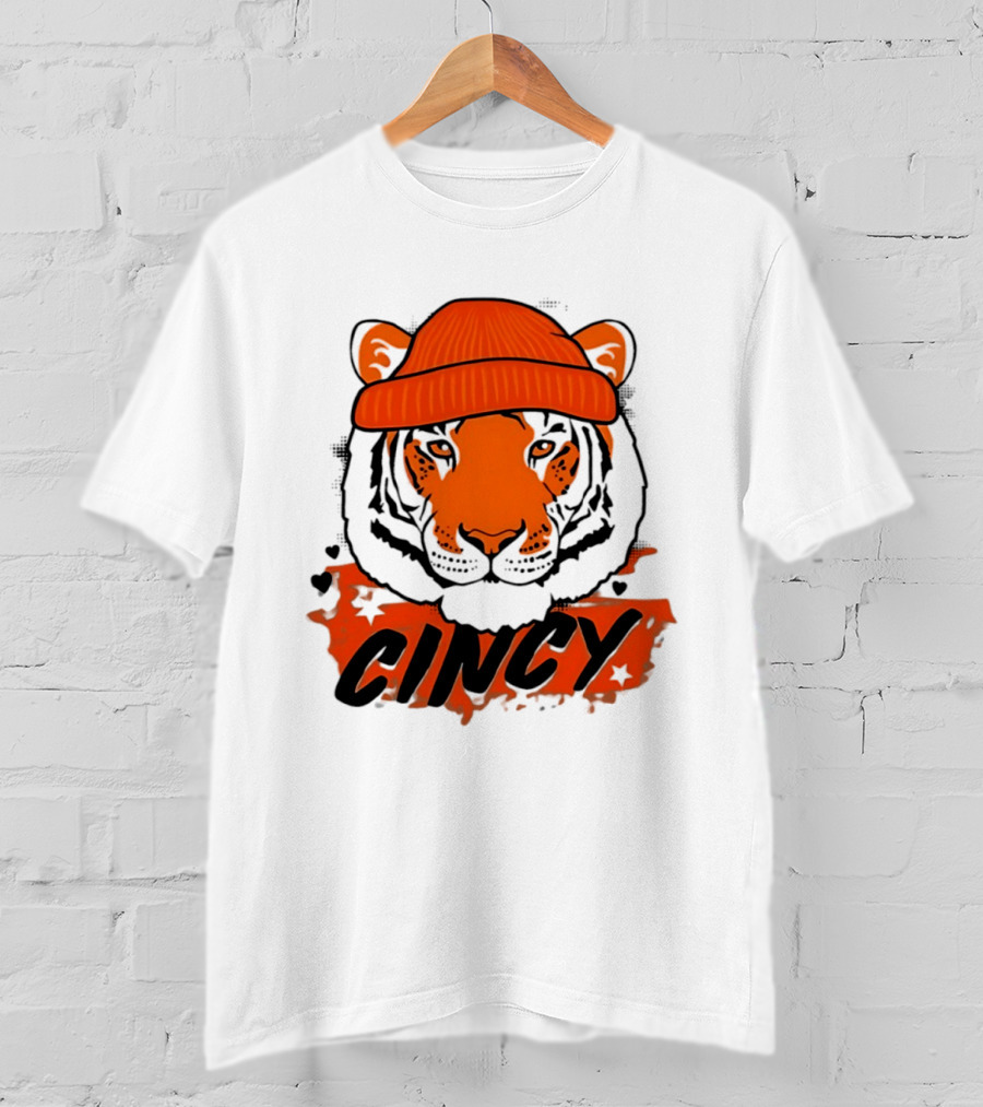 Cincy Tiger Beanie Cincinnati Bengals Football T-Shirt