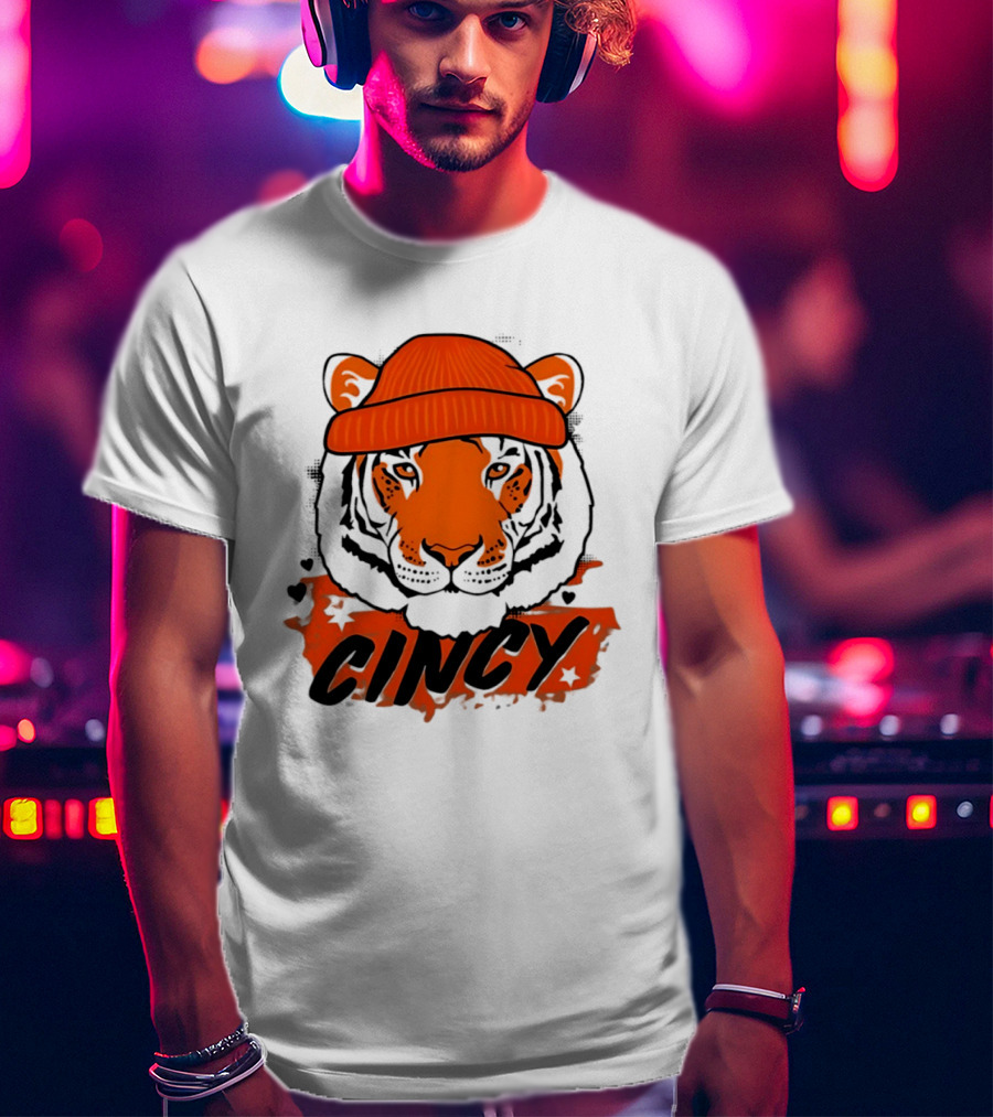 Cincy Tiger Beanie Cincinnati Bengals Football T-Shirt
