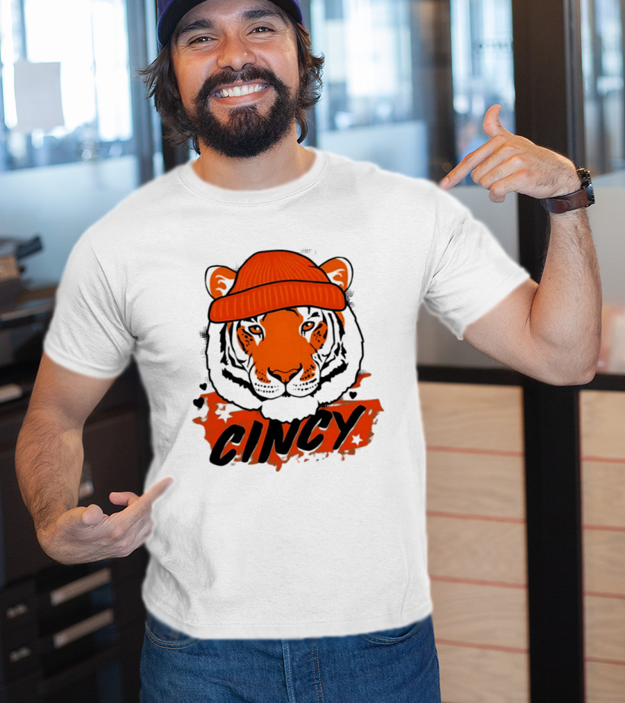 Cincy Tiger Beanie Cincinnati Bengals Football T-Shirt