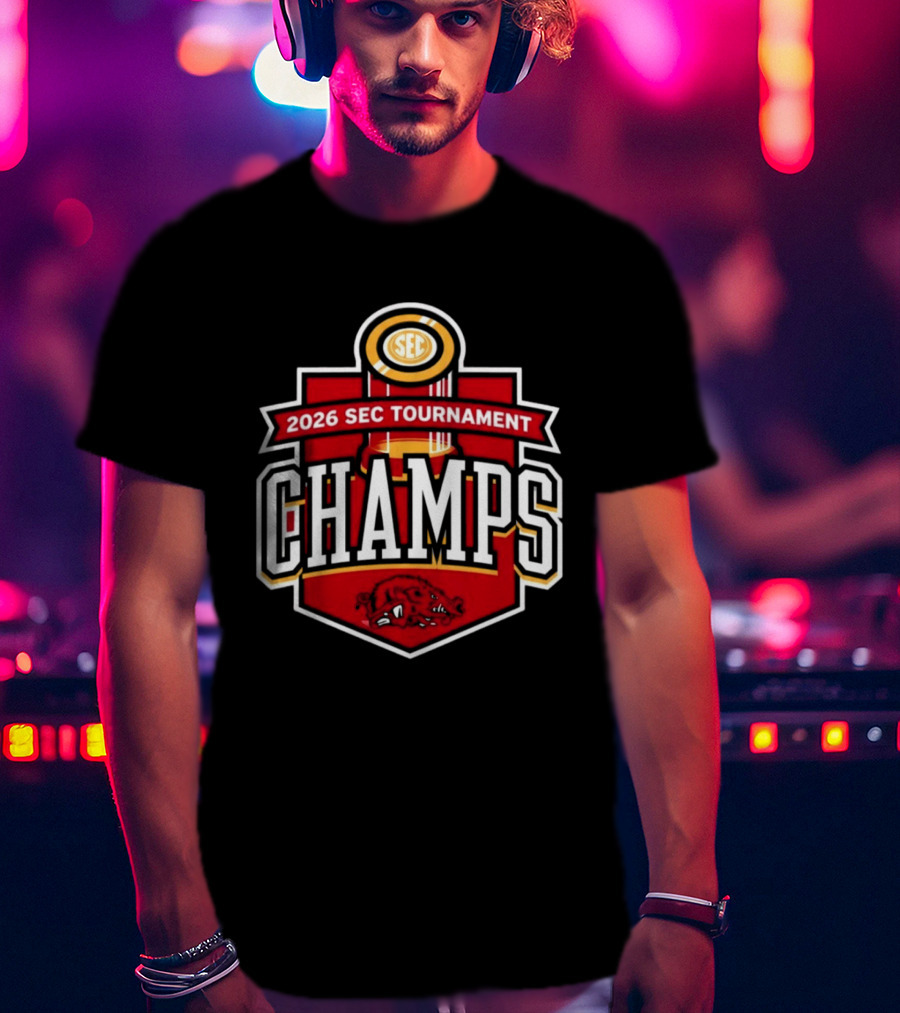 2026 SEC Tournament Champs Arkansas Men's Basketball T-Shirt