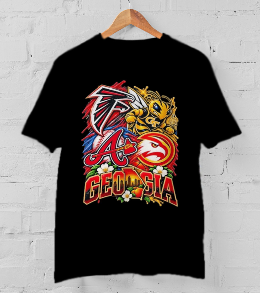 Atlanta Falcons Braves Georgia Tech Yellow Jackets Hawks Georgia Sports Teams T-Shirt
