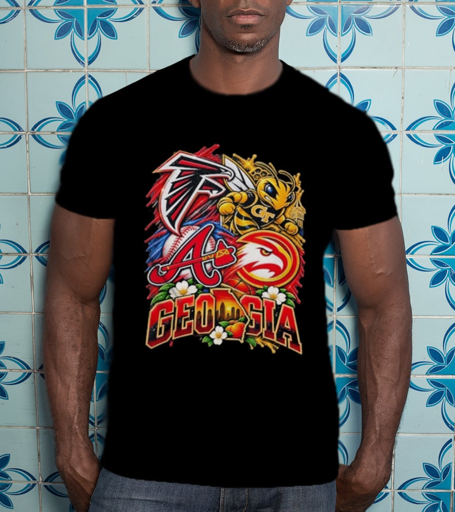 Atlanta Falcons Braves Georgia Tech Yellow Jackets Hawks Georgia Sports Teams T-Shirt