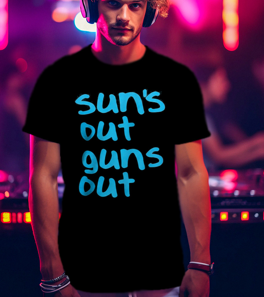 Sun's Out Guns Out Channing Tatum Blue T-Shirt