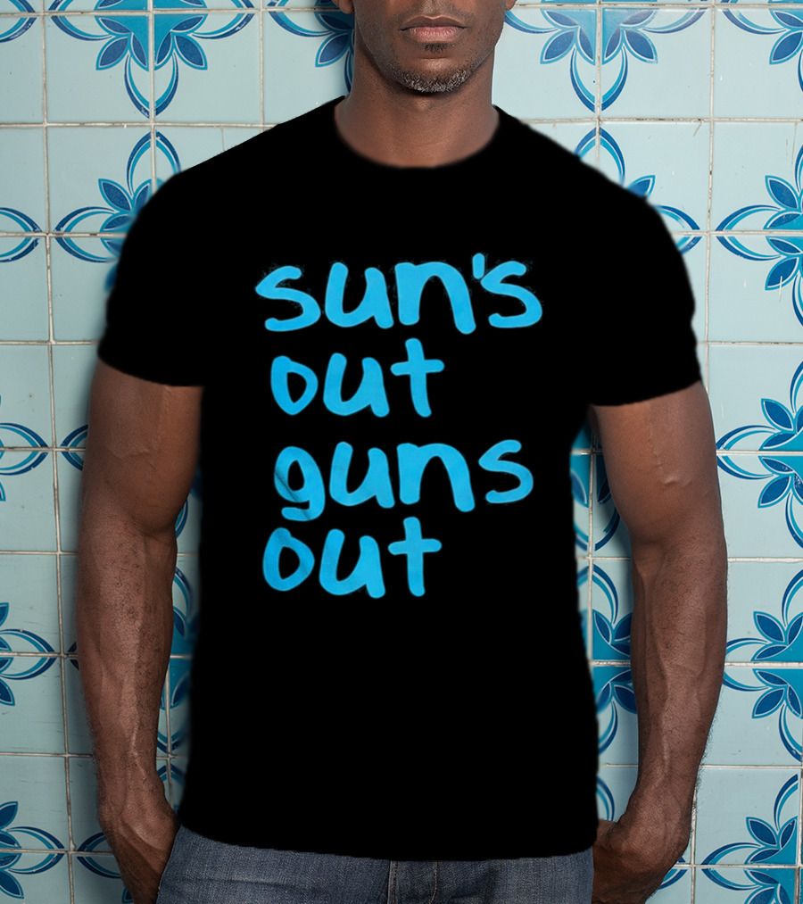 Sun's Out Guns Out Channing Tatum Blue T-Shirt