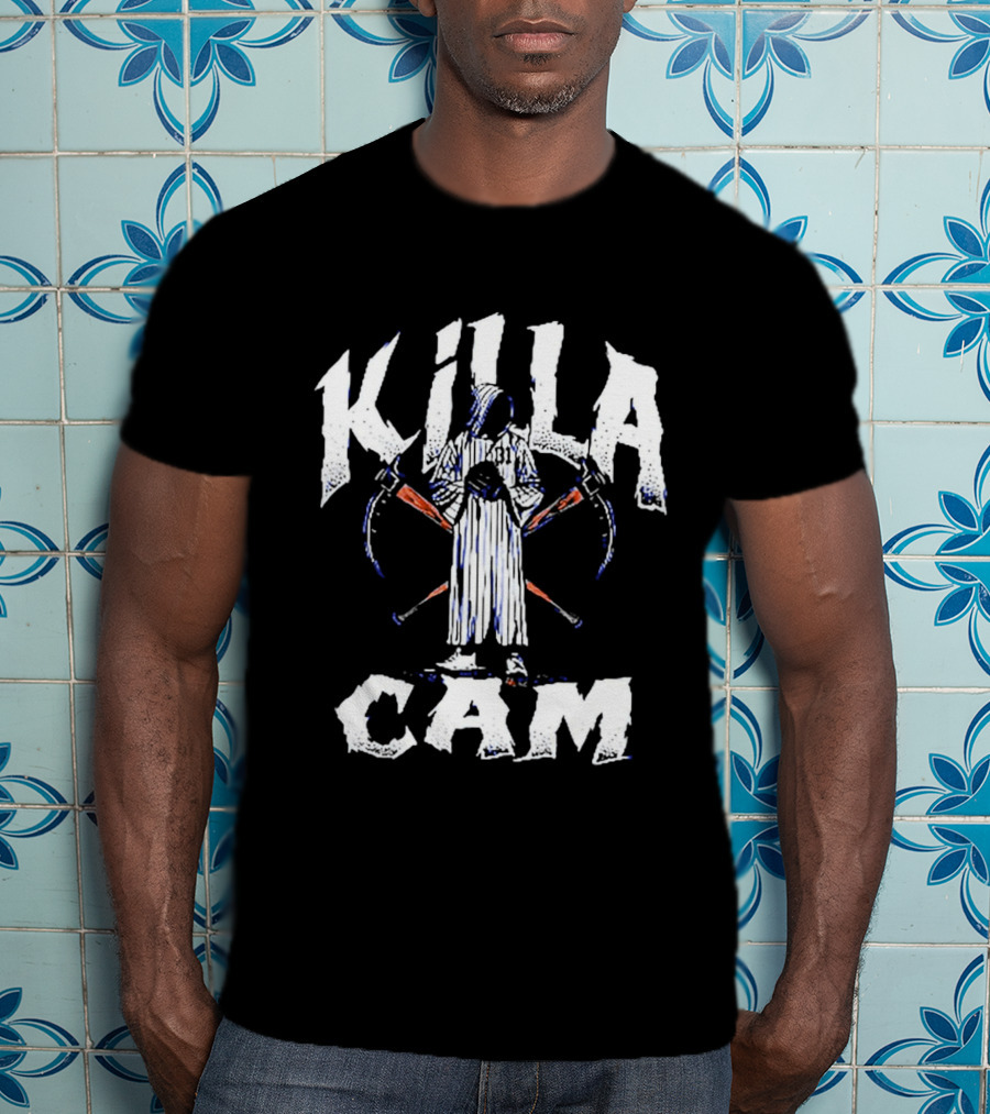 Killa Cam Grim Reaper Baseball Bat Crossed Scythes 2 T-Shirt