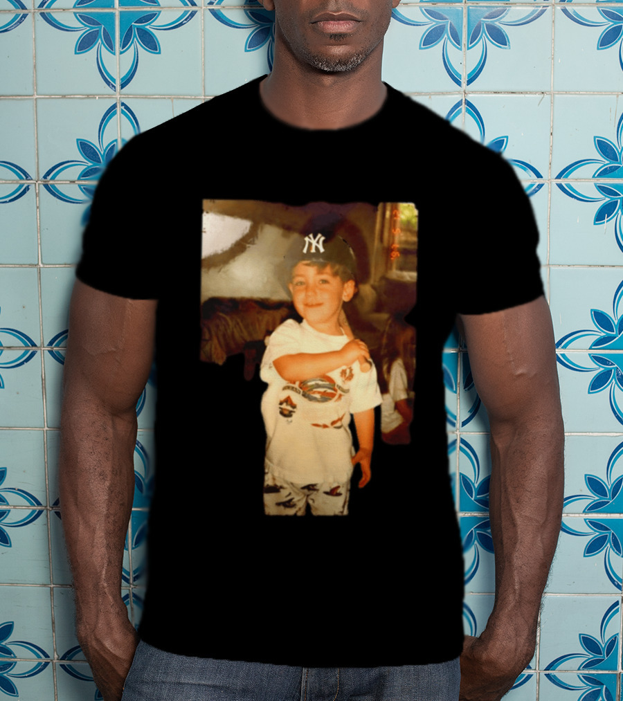 Cody Bellinger Young Yankee Fan Childhood Photo New York Yankees Cap T-Shirt