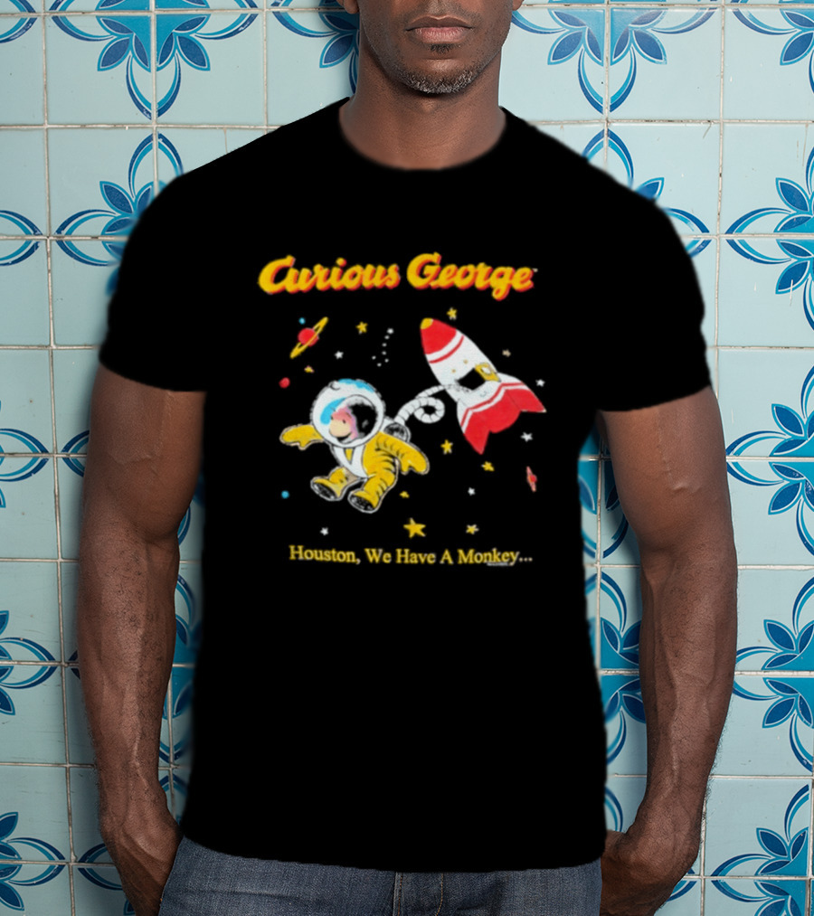 Curious George Astronaut Adventure Houston We Have A Monkey Space Rocket T-Shirt