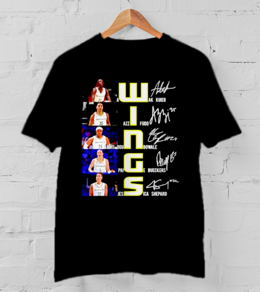 Dallas Wings Awak Kuier Azzi Fudd Arike Ogunbowale Paige Bueckers Jessica Shepard Signatures Compilation T-Shirt