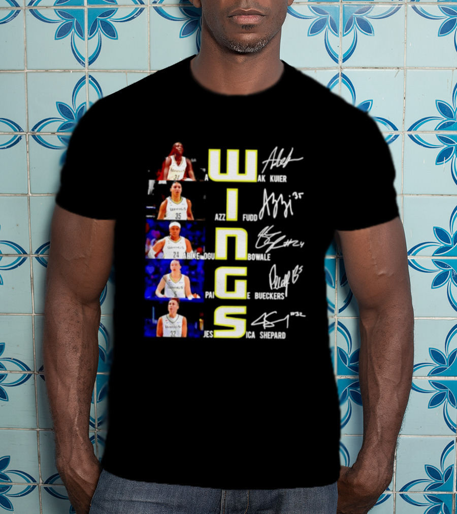 Dallas Wings Awak Kuier Azzi Fudd Arike Ogunbowale Paige Bueckers Jessica Shepard Signatures Compilation T-Shirt