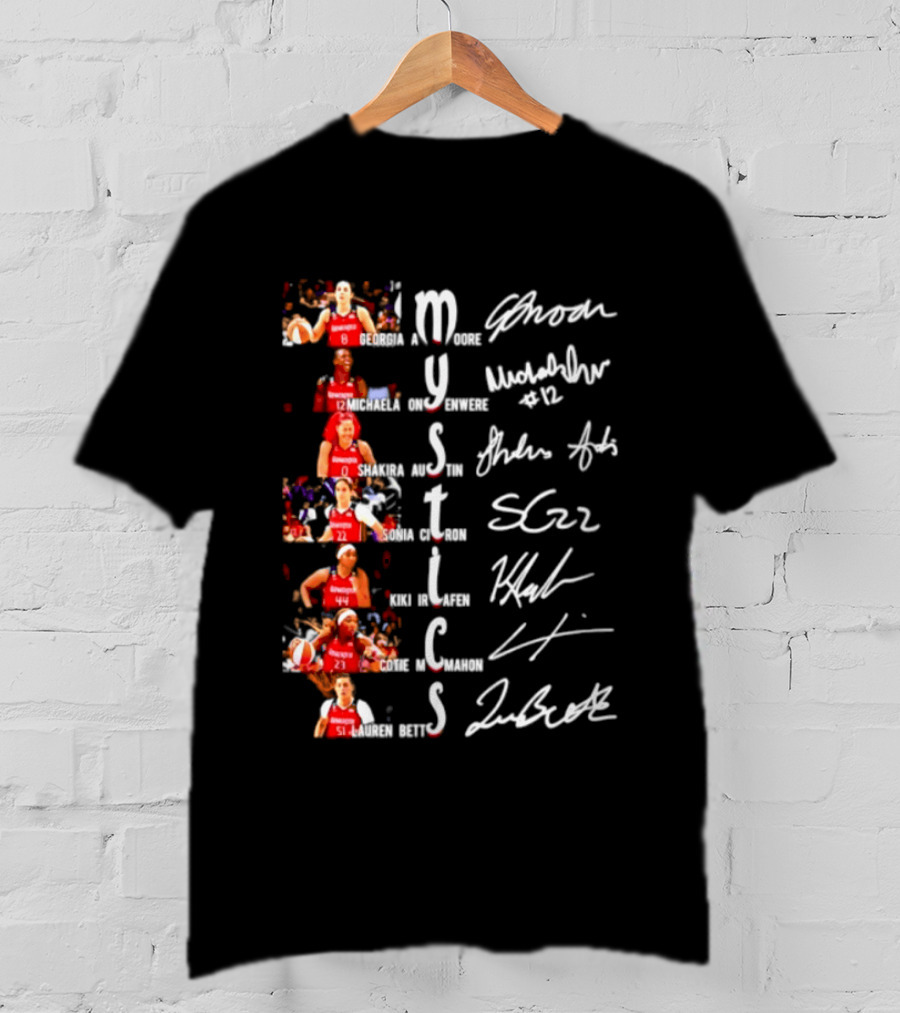 Washington Mystics Amoore Onyenwere Austin Citron Irjafen Mcmahon Betts Signatures Basketball Team Players T-Shirt