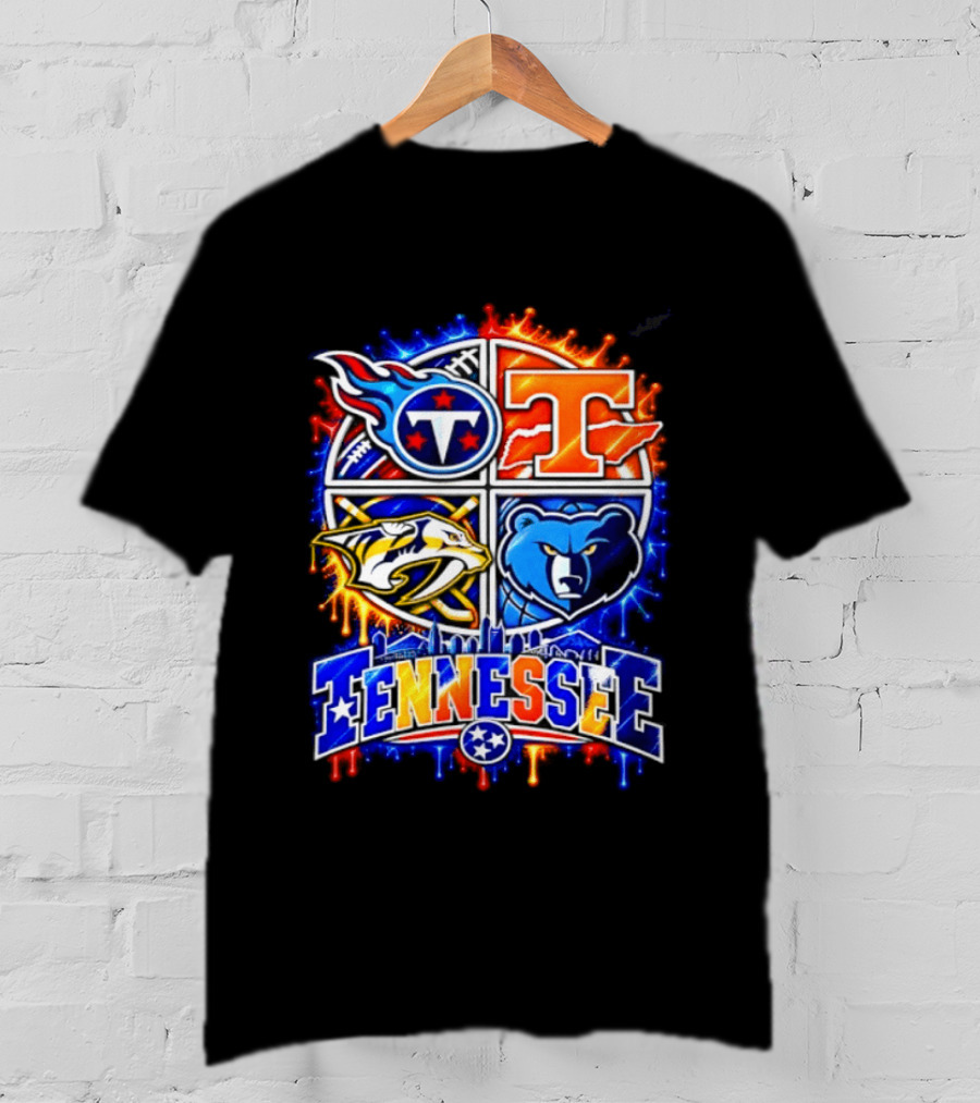 Tennessee Titans Volunteers Predators Grizzlies Sports Skyline T-Shirt