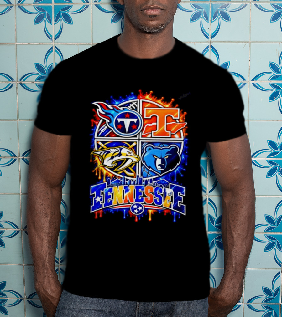 Tennessee Titans Volunteers Predators Grizzlies Sports Skyline T-Shirt