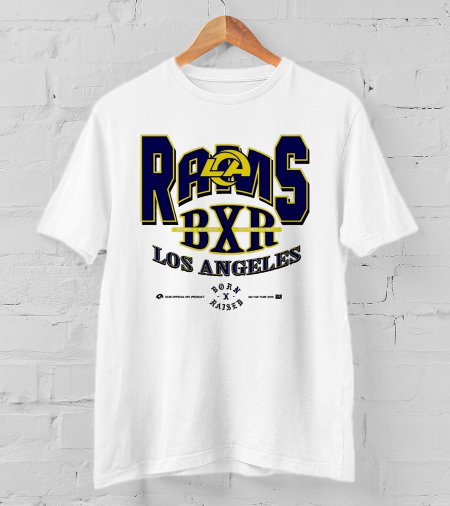 Los Angeles Rams BXR Born X Raised On The Turf 2026 Product White T-Shirt