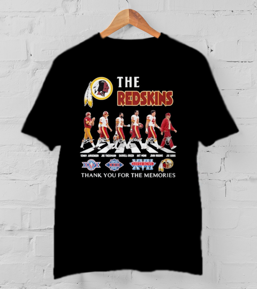 The Redskins Legends Abbey Road Thank You For The Memories Super Bowl Seasons T-Shirt