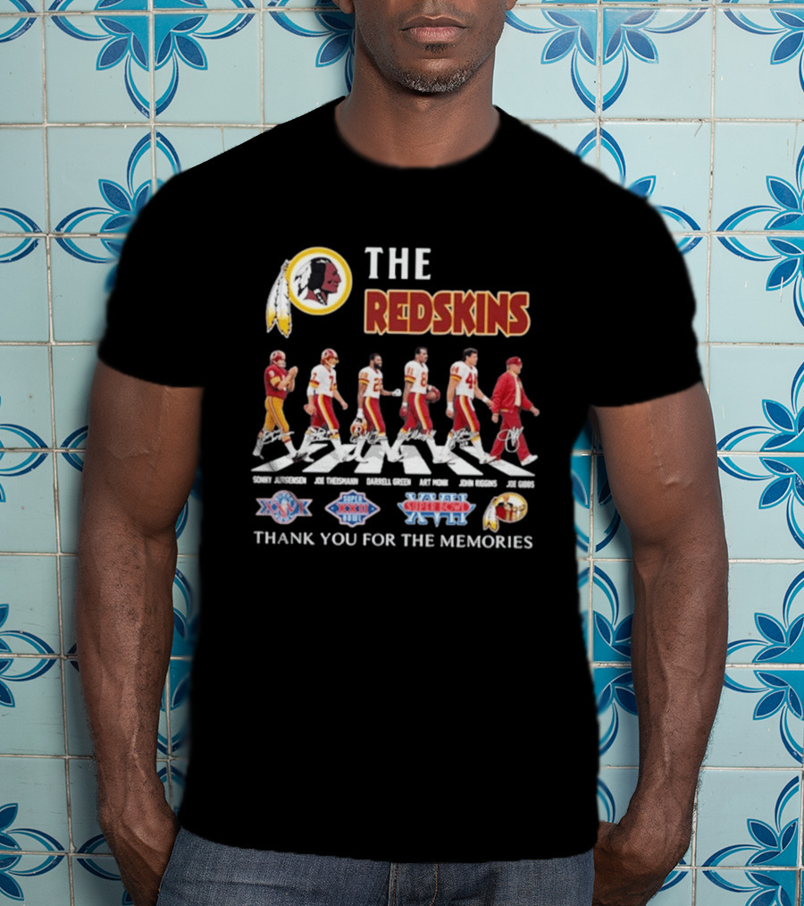 The Redskins Legends Abbey Road Thank You For The Memories Super Bowl Seasons T-Shirt