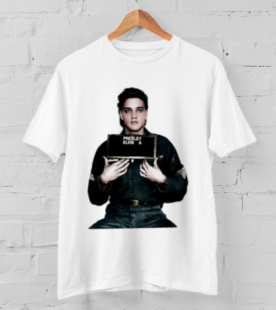 Elvis Presley Army Shot King Of Rock And Roll Iconic Military T-Shirt
