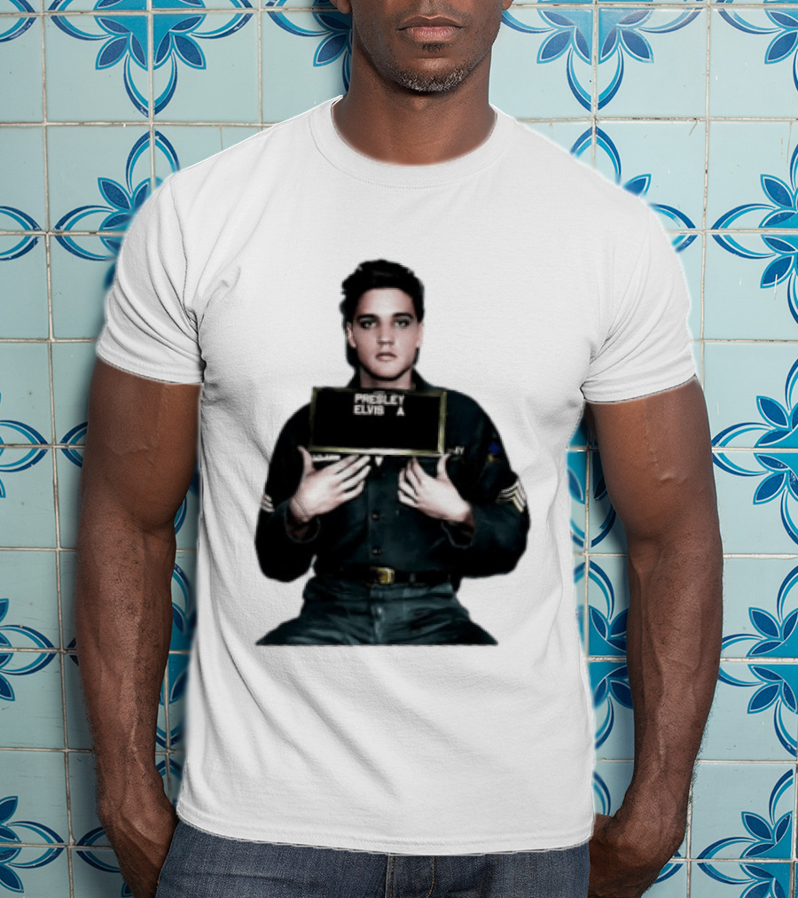 Elvis Presley Army Shot King Of Rock And Roll Iconic Military T-Shirt