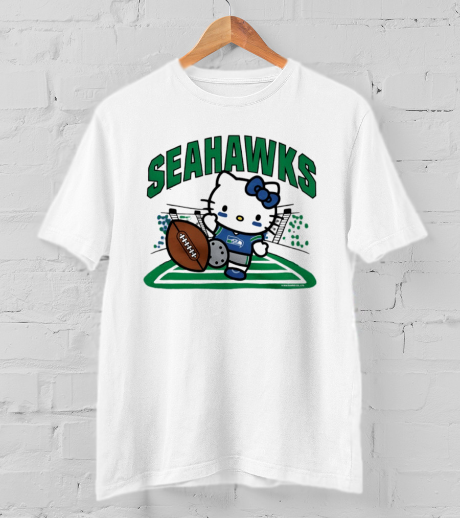 Hello Kitty Seattle Seahawks Football Stadium Kickoff T-Shirt
