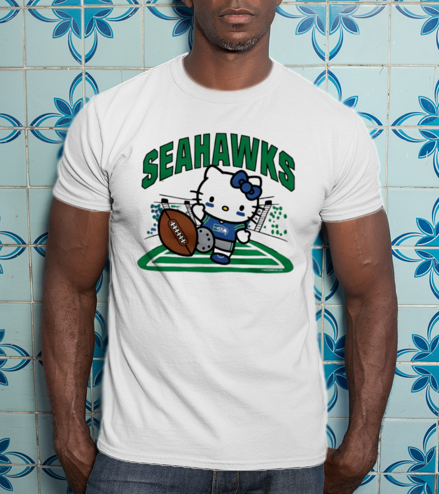 Hello Kitty Seattle Seahawks Football Stadium Kickoff T-Shirt