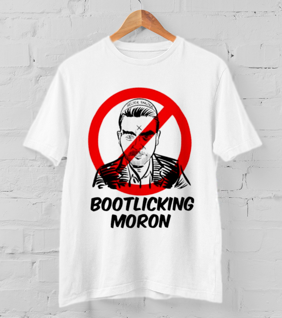 Helter Skelter Bootlicking Moron Red Circle Crossed Out Brian Walsby T-Shirt