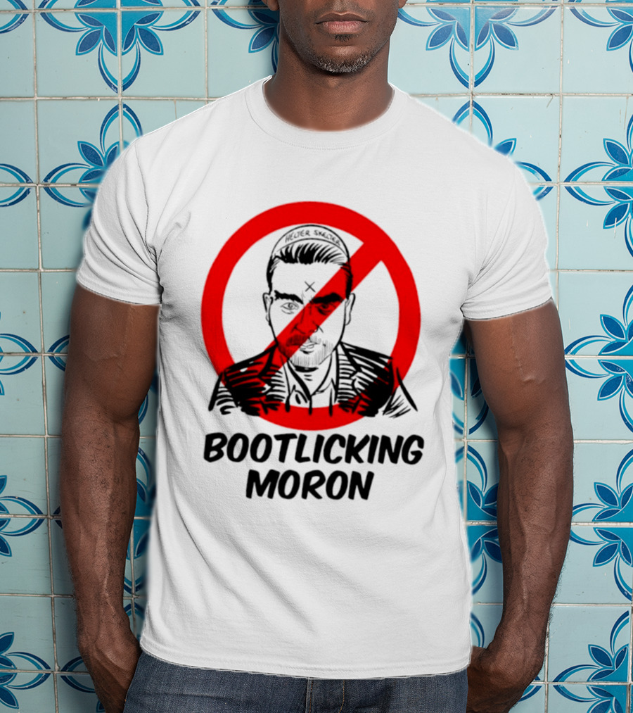 Helter Skelter Bootlicking Moron Red Circle Crossed Out Brian Walsby T-Shirt