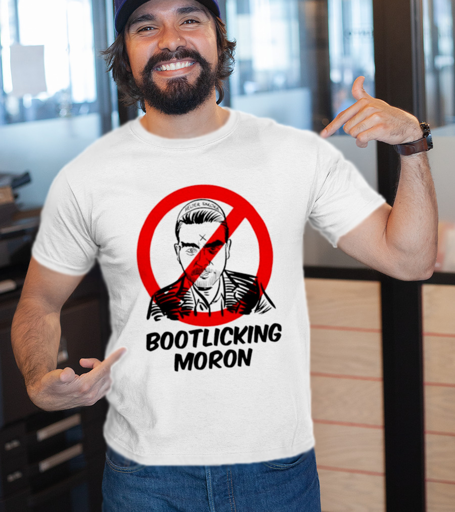 Helter Skelter Bootlicking Moron Red Circle Crossed Out Brian Walsby T-Shirt