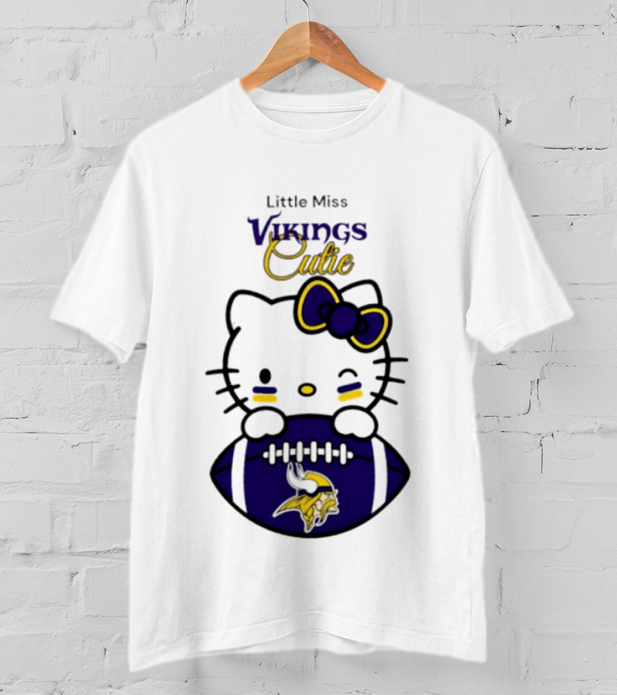 Minnesota Vikings Little Miss Vikings Cutie 2026 Season Football T-Shirt