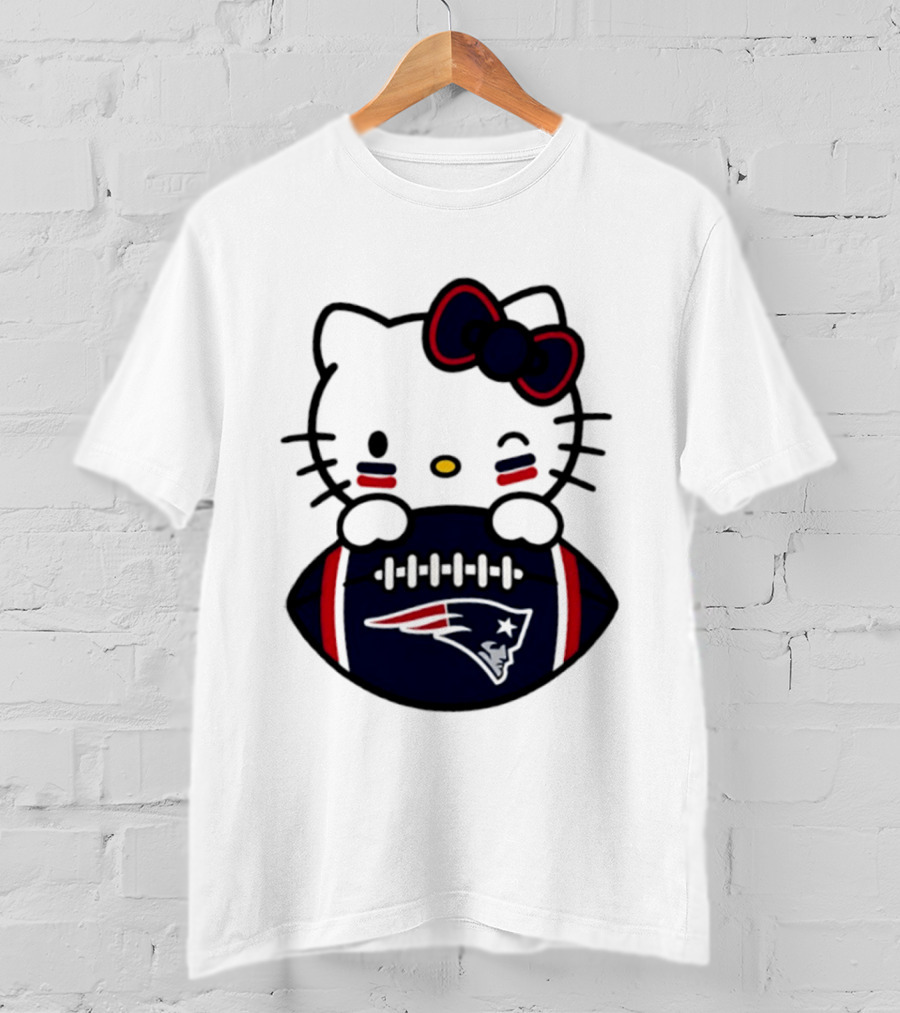 New England Patriots Hello Kitty Collaboration 2026 Football Season T-Shirt